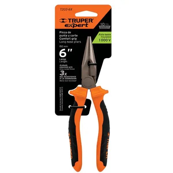 TRUPER T203-6X 6-INCH INSULATED NEEDLE NOSE PLIERS
