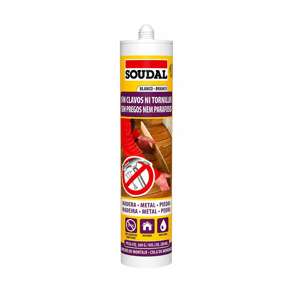 ADHESIVO MONTAJE BLANCO 280 ML SOUDAL 123476