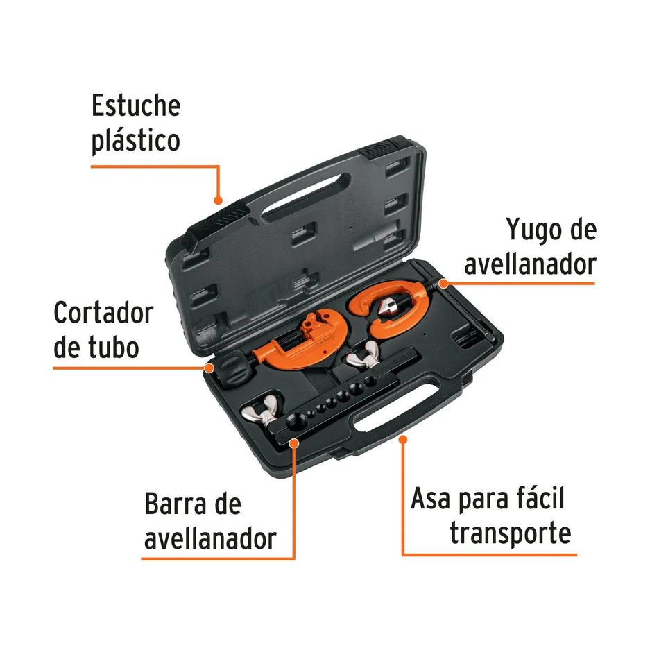 CORTADOR Y AVELLANADOR CAÑERIAS COBRE 7 PZ TRUPER JCA-3