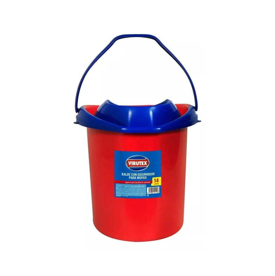BALDE 14 LITROS C/ESCURRIDOR MOPA VIRUTEX 1411110