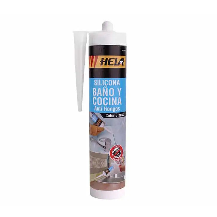 SILICONA ACETICA BLANCA C/FUNGICIDA 280 ML HELA ***