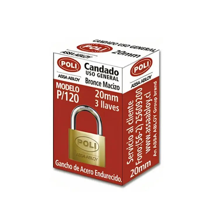 CANDADO BRONCE POLI 20 MM 137190