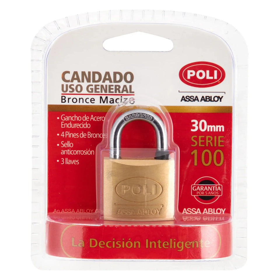 POLISHED BRASS PADLOCK 30 MM 137211