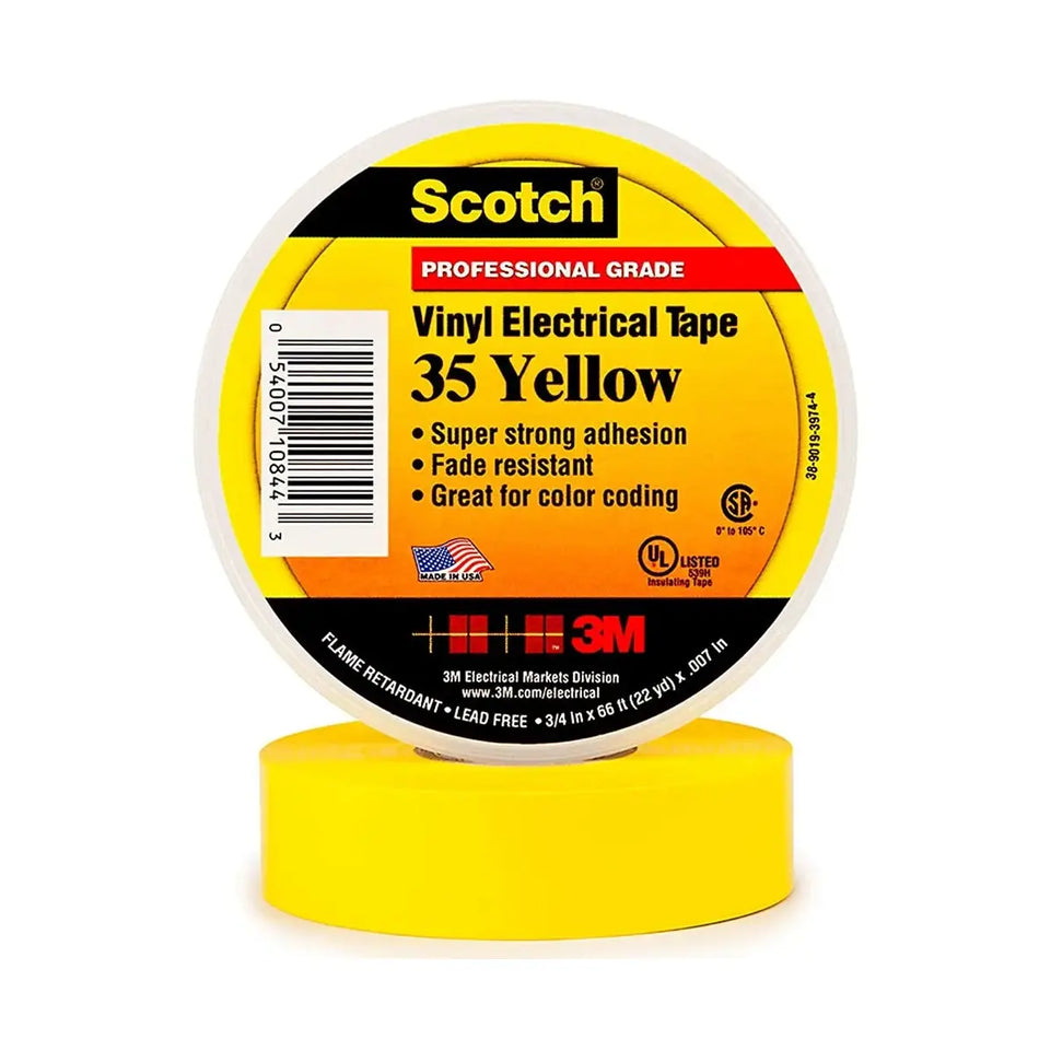 CINTA AISLANTE SUPER 35 AMARILLO 20 MTS 3M