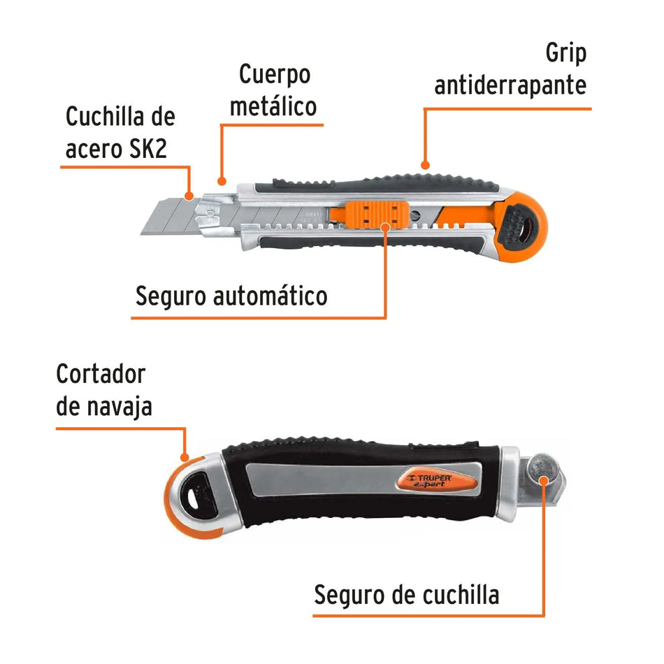 CUCHILLO CARTONERO MET C/GOMA XPERT TRUPER 16976
