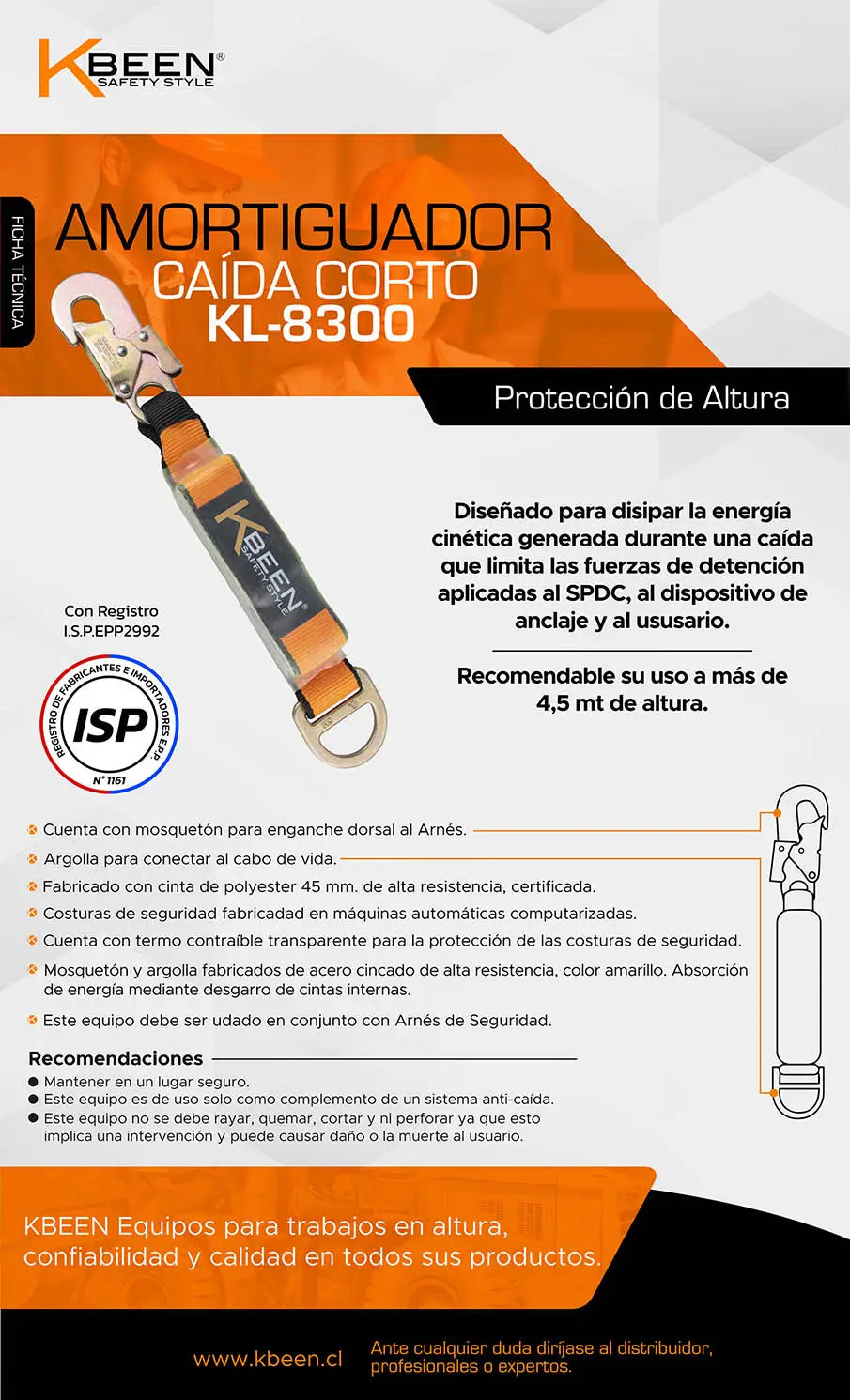 AMORTIGUADOR CAIDA CORTO KL-8300 053100015