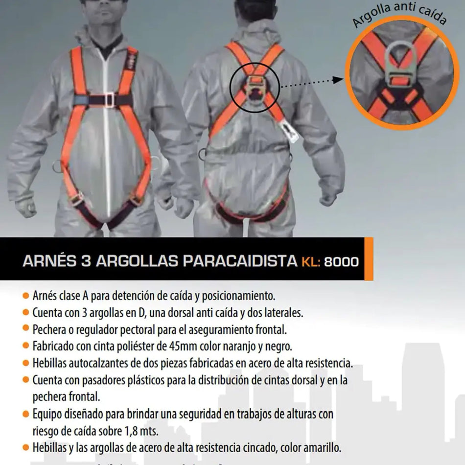 ARNES PARACAIDISTA 3 ARGOLLAS T/XXL KL-8000