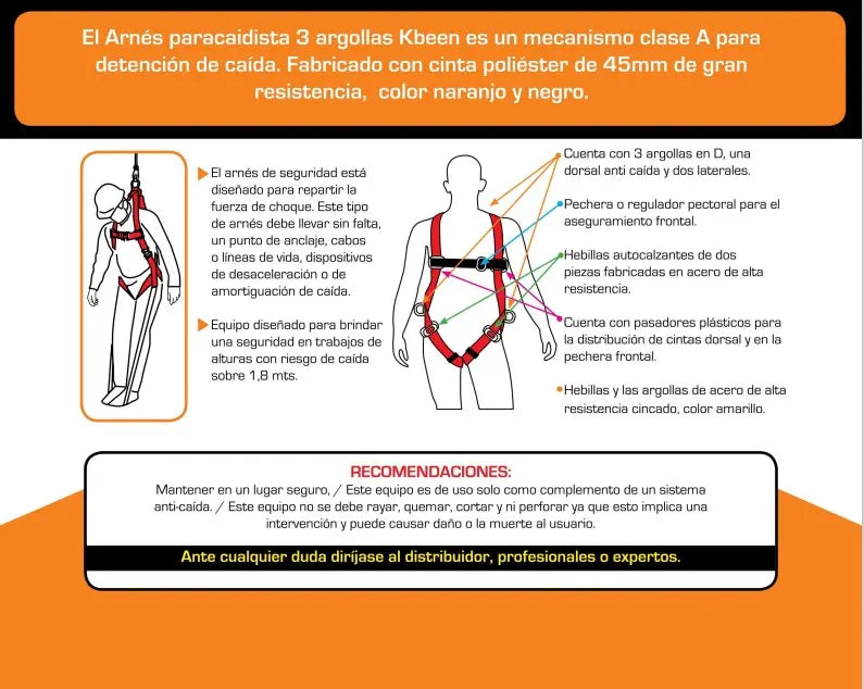 ARNES PARACAIDISTA 3 ARGOLLAS T/XXXL KL-8000