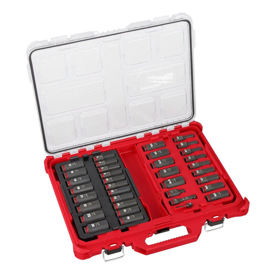 JUEGO DADOS ENC 3/8 36 PZ LARGOS IMPACTO MILWAUKEE 49-66-6805