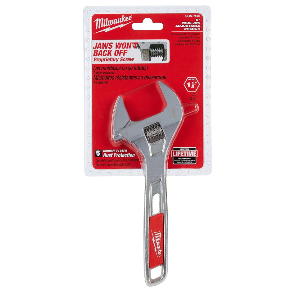 MILWAUKEE 8" ADJUSTABLE WRENCH 48-22-7508