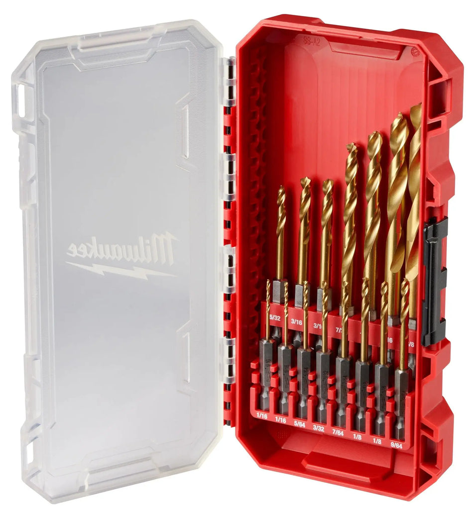 JUEGO BROCAS TITANIO 1/16-1/2 PULG TOMA HEX 16 PZ MILWAUKEE 48-89-4670