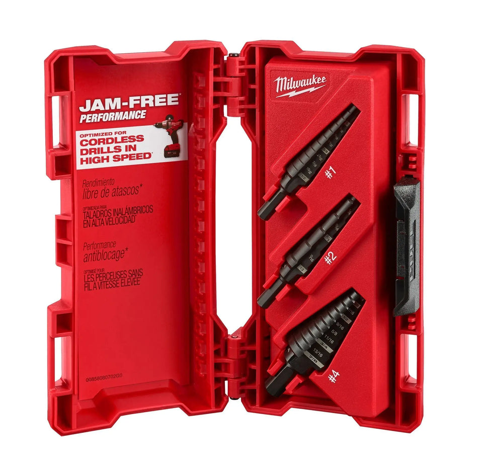 JUEGO BROCAS ESCALONADAS EN PULG 3 PZ MILWAUKEE 48-89-9221