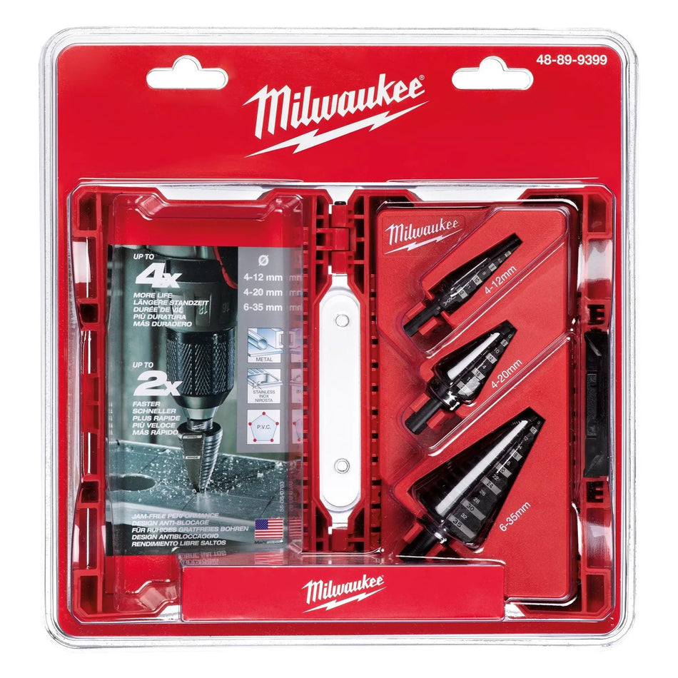 JUEGO BROCAS ESCALONADAS EN MM 3 PZ MILWAUKEE 48-89-9399