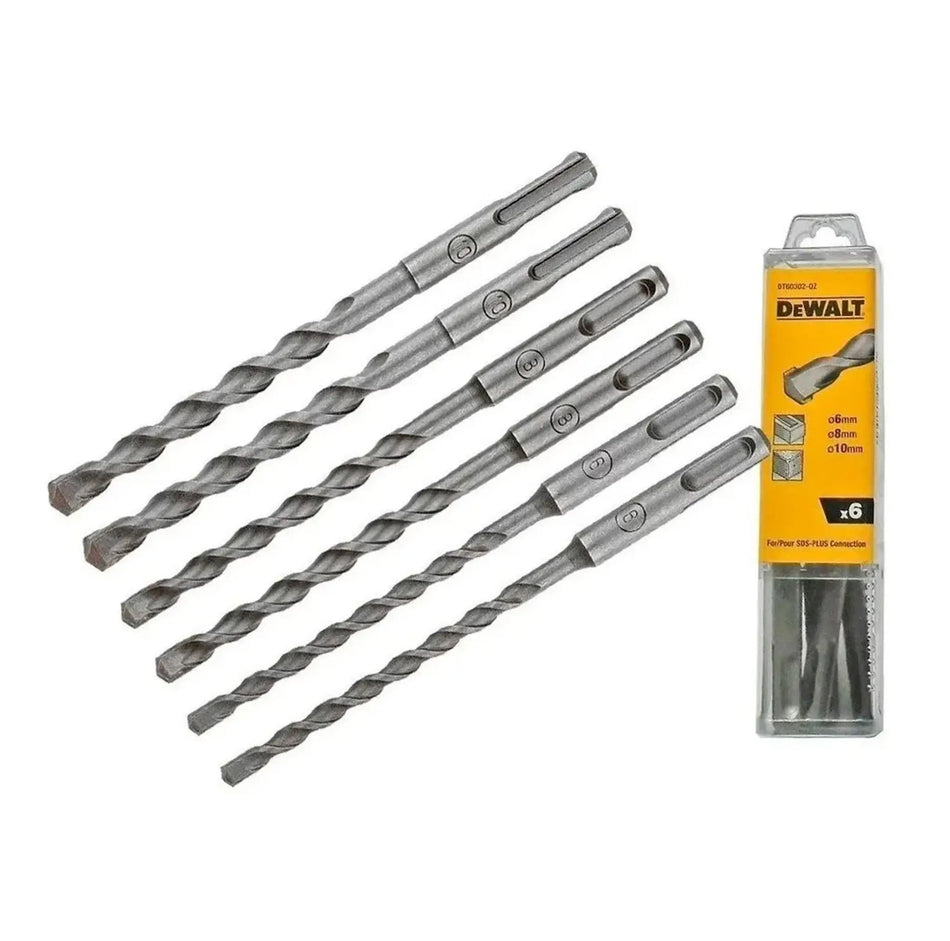 JUEGO BROCAS SDS PLUS 6-10 MM 6 PZ DT60302-QZ DEWALT