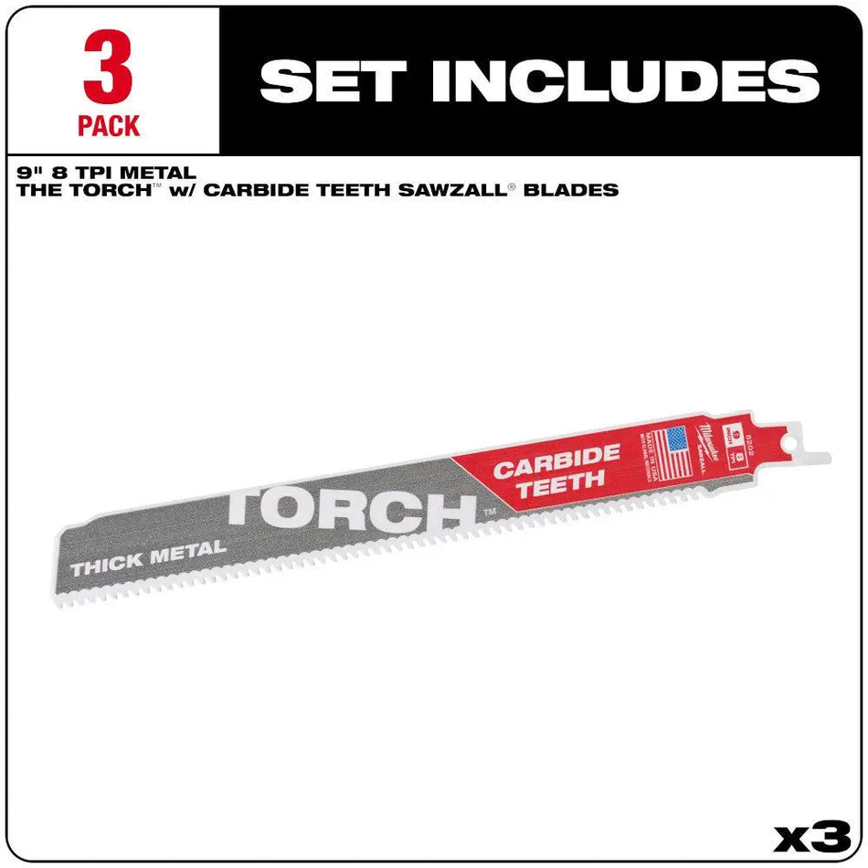 HOJA SIERRA SABLE 9 PULG X 3 UNID MILWAUKEE TORCH 48-00-5302