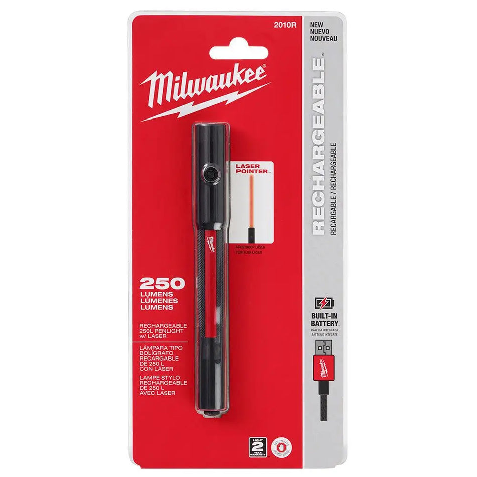 LINTERNA 250 LUMENES TIPO LAPIZ RECARGABLE MILWAUKEE 2010R