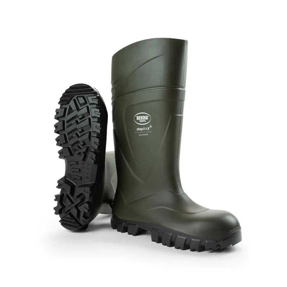 BEKINA STEPLITE X GREEN RUBBER BOOT WITH TOE CAP SIZE 44