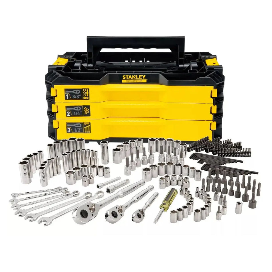 JUEGO HERRAMIENTAS 203 PZ  3 GAVETAS STANLEY STMT17993-LA