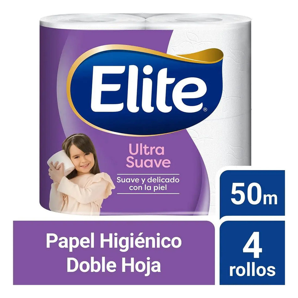 PAPEL HIGIENICO 50 MTS 4 ROLLOS ELITE