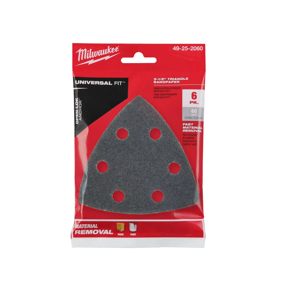 LIJA TRIANGULAR G60 SET 6 PZ MILWAUKEE 49-25-2060