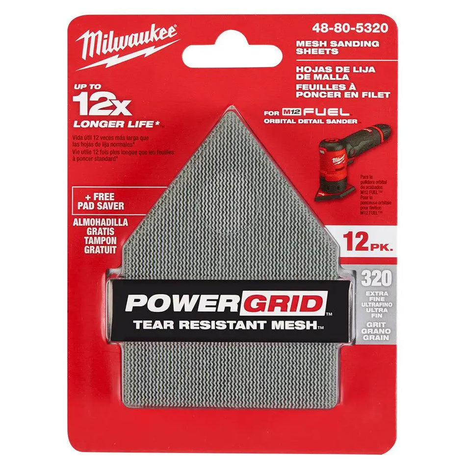 LIJA VELCRO P/ORBITAL G320 SET 12PZ MILWAUKEE 48-80-5320