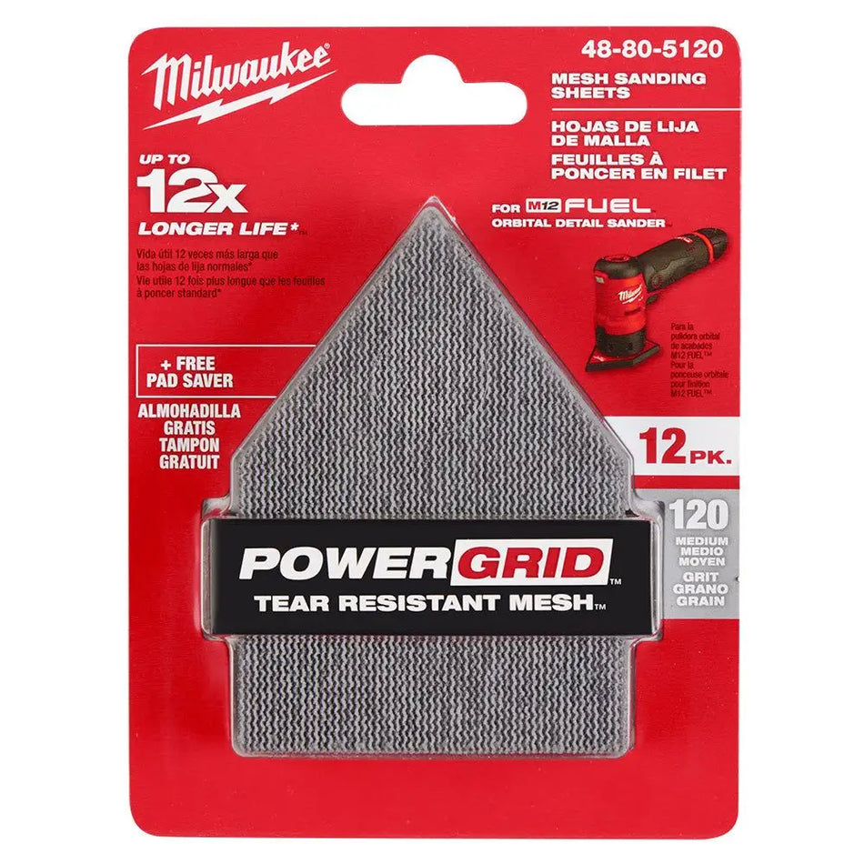 LIJA VELCRO P/ORBITAL G120 SET 12PZ MILWAUKEE 48-80-5120