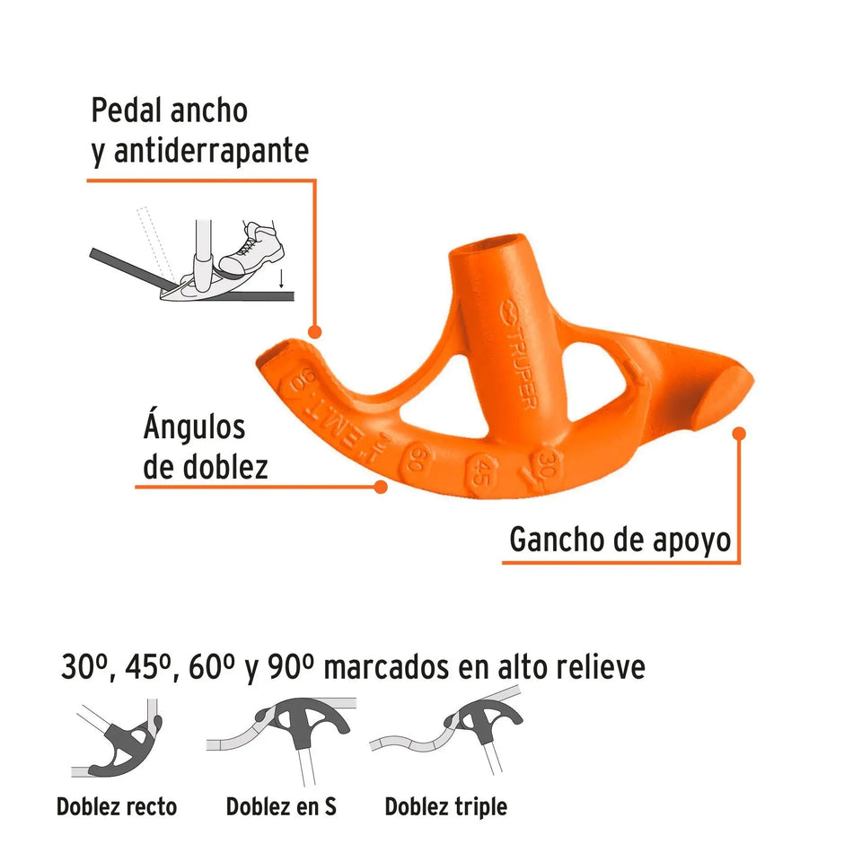 DOBLADORA TUBOS CONDUIT 1/2 PULG TRUPER DOTU-50