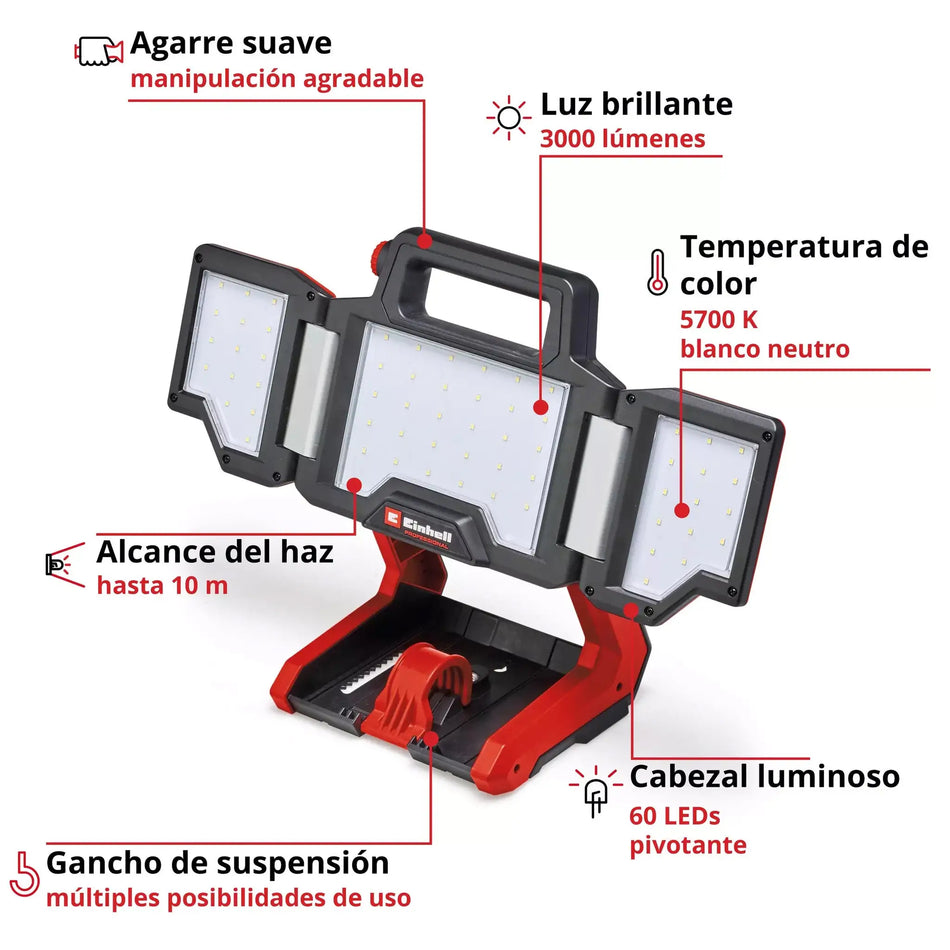 FOCO INAL 18V S/BAT 3000 LUMENES 18/3000 LI SET  EINHELL 4514170