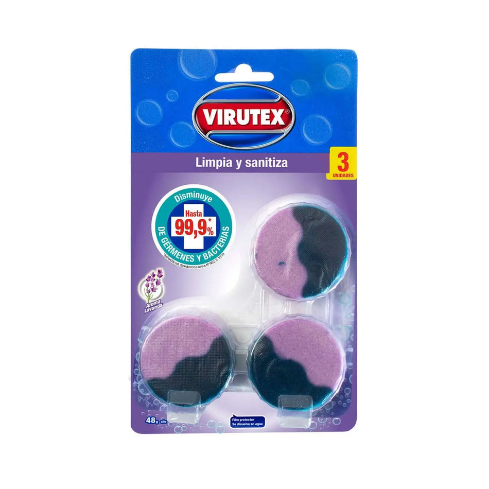 PASTILLA DESINFECTANTE ESTANQUE LAVANDA 3 UNID VIRUTEX 1201680