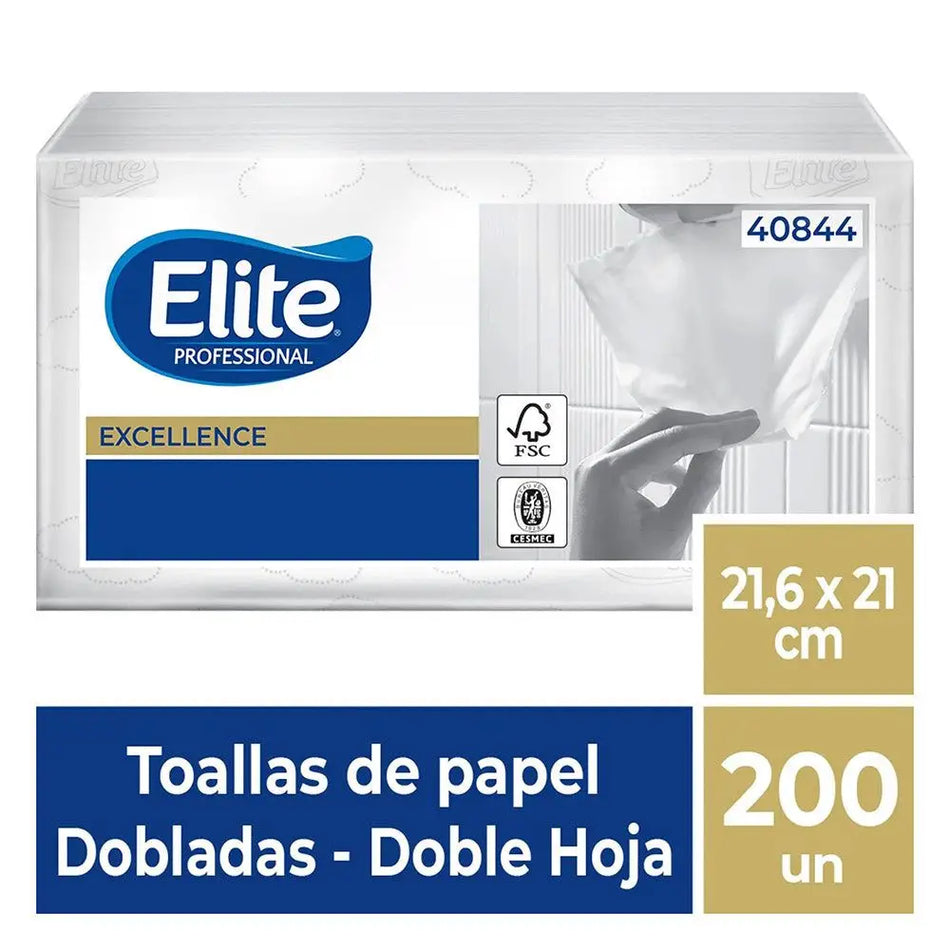 TOALLA INTERFOLIADA DOBLE HOJA 200 UN ELITE 40844