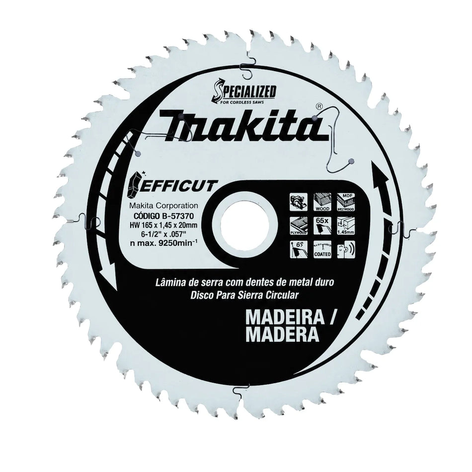 DISCO SIERRA 6 1/2 PULG 56 DT MDF B-57370 MAKITA