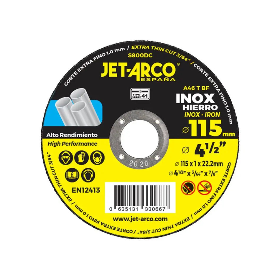 CUTTING DISC 115 X 1.6 MM INOX S801DC JET-ARCO