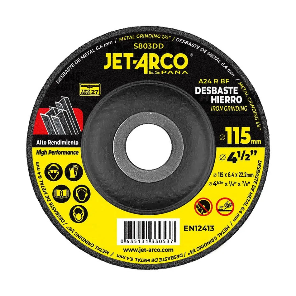 DISCO DESBASTE 180 X 6 MM FIERRO S809DD JET-ARCO
