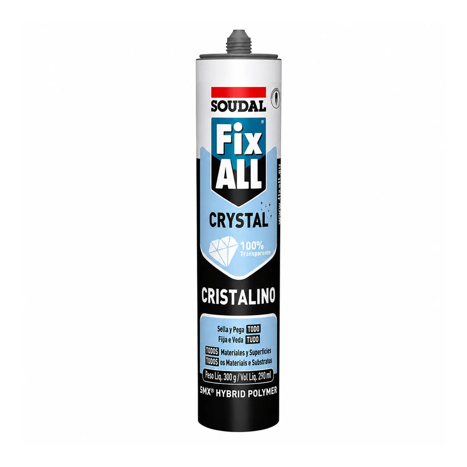 ADHESIVO MONTAJE MULTIMATERIAL FIX ALL CRYSTAL 290ML SOUDAL 123763
