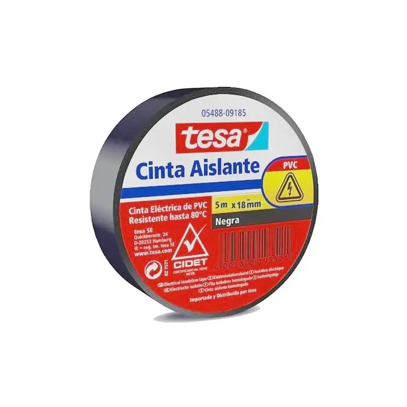 TESA BLACK ELECTRICAL TAPE 18 MM X 5 M
