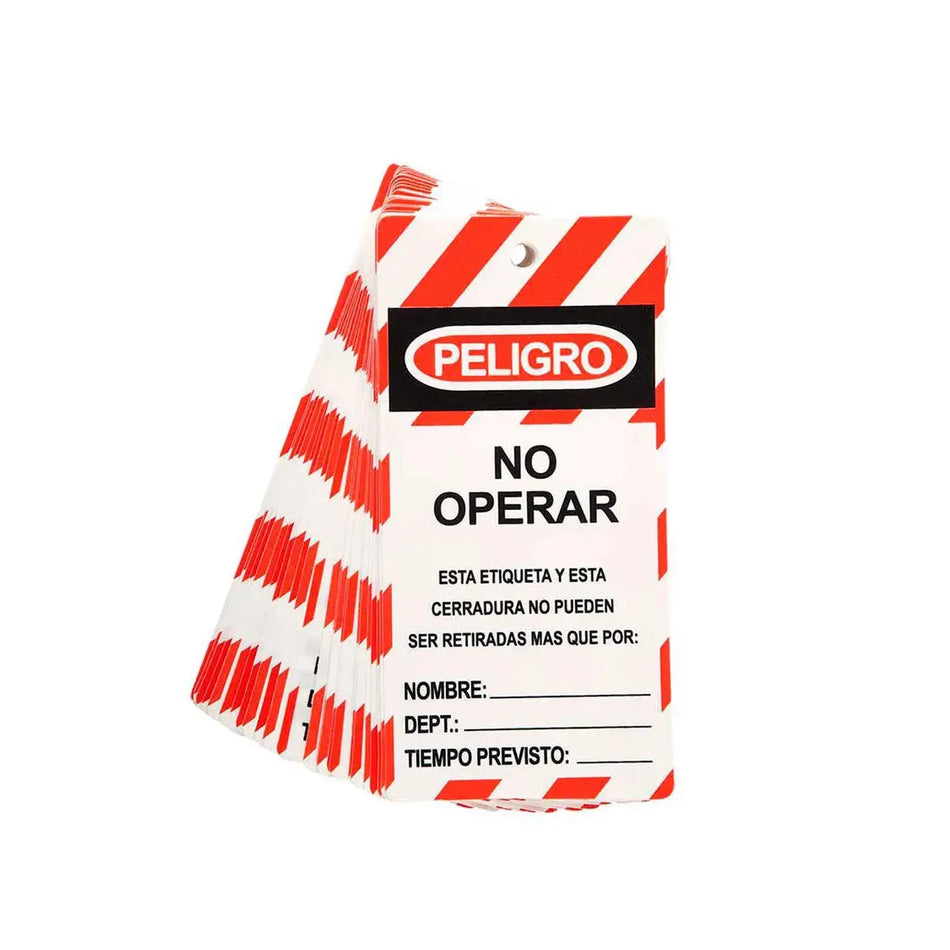 TARJETA NO OPERAR LOCK OUT PACK 25 UNID