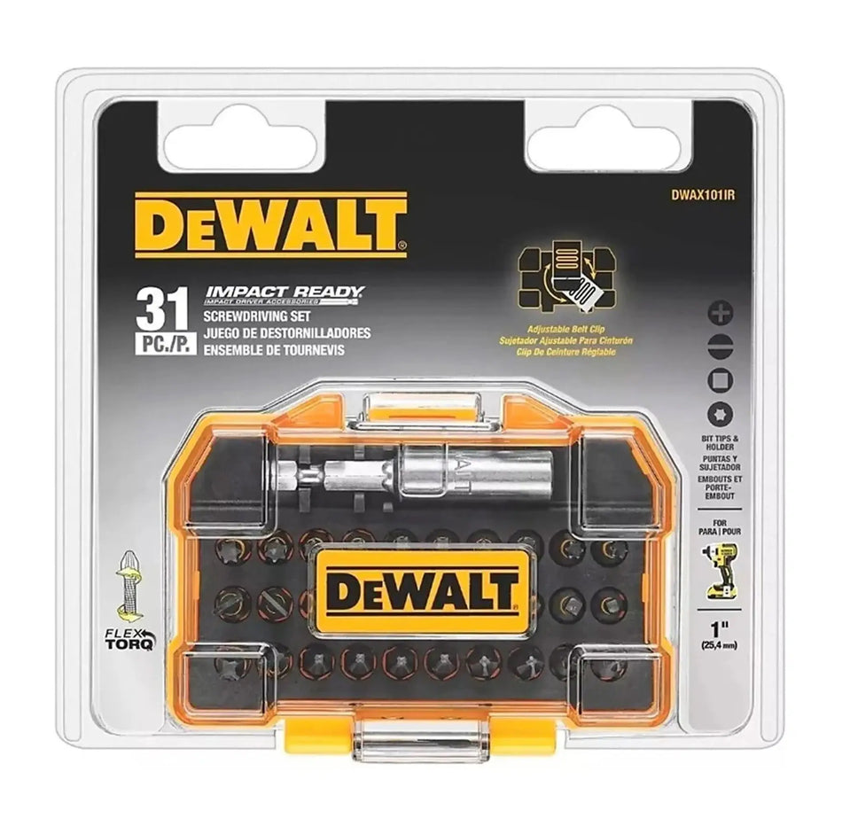 DEWALT DWAX101IR FLEXTOR IMPACT BIT SET 31 PC