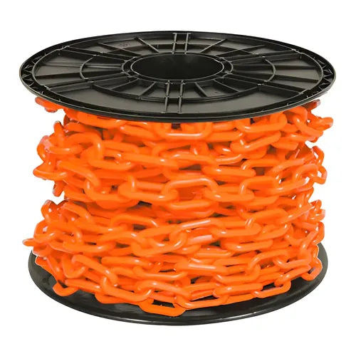 FLUORESCENT ORANGE PLASTIC CHAIN PER METER
