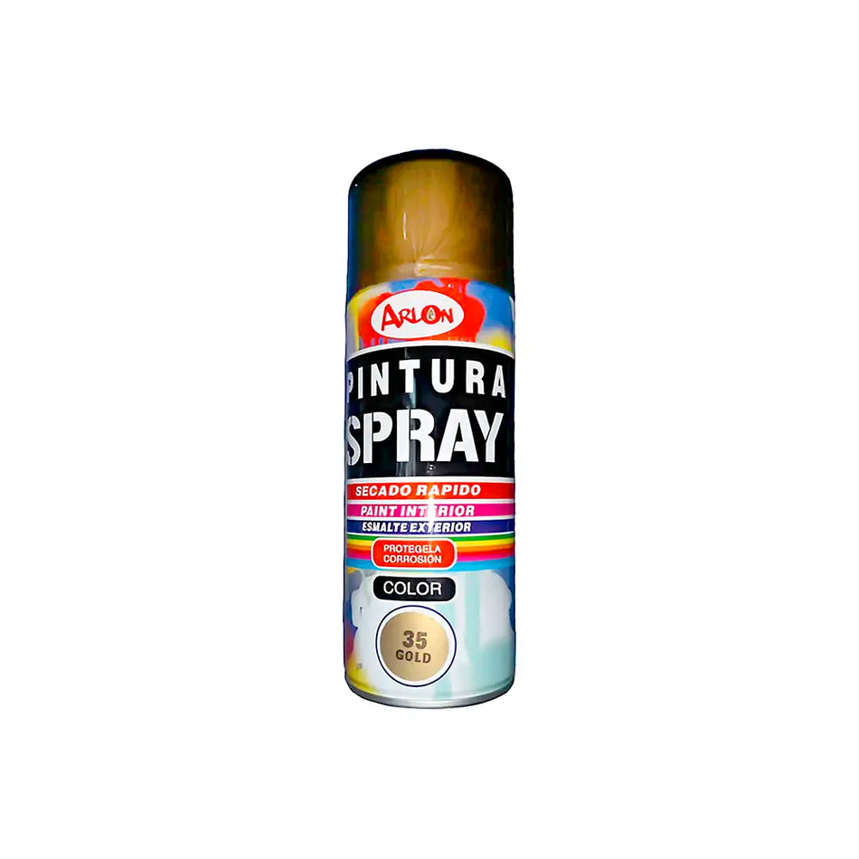 PINTURA SPRAY 400 ML DORADO METALIZADO ARLON ***