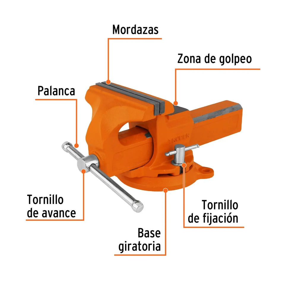 6 INCH SWIVEL BENCH VISE TRUPER