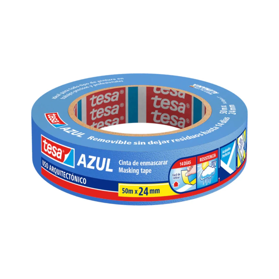 CINTA PAPEL 24 MM X 50 MTS AZUL 60129 TESA