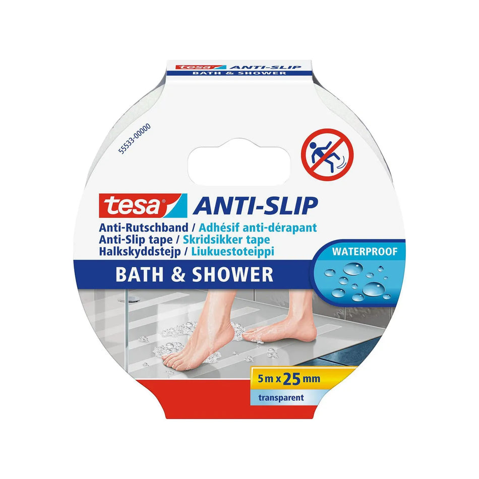 CINTA ANTIDESLIZANTE 25 MM X 5 MTS BAÑO 55533 TESA