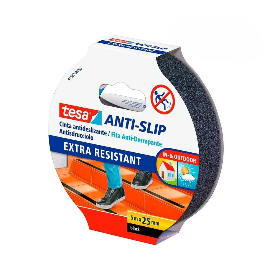 CINTA ANTIDESLIZANTE 25 MM X 5 MTS NEGRA 55587 TESA