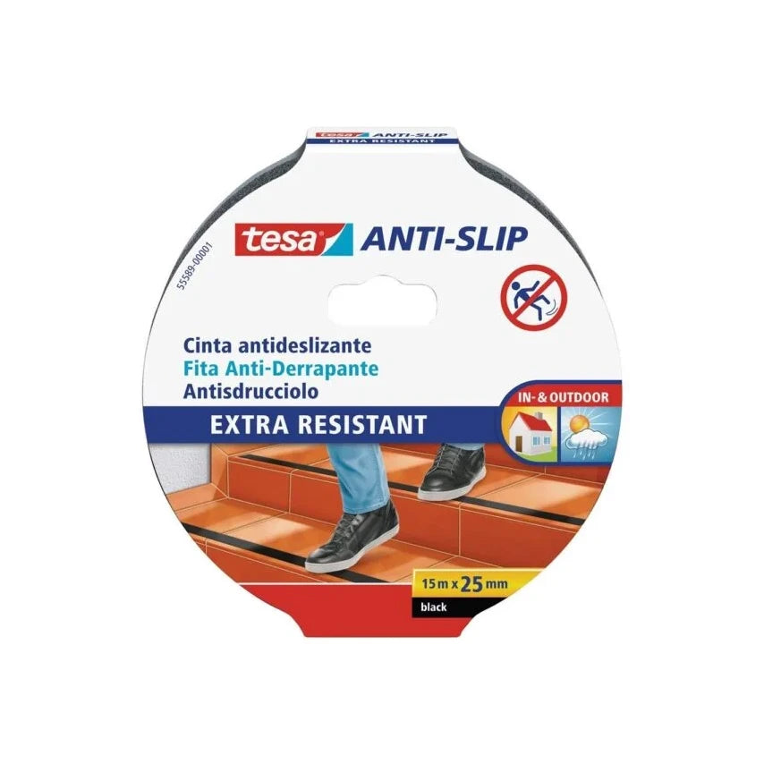 CINTA ANTIDESLIZANTE 25 MM X 15 MTS NEGRA 55589 TESA