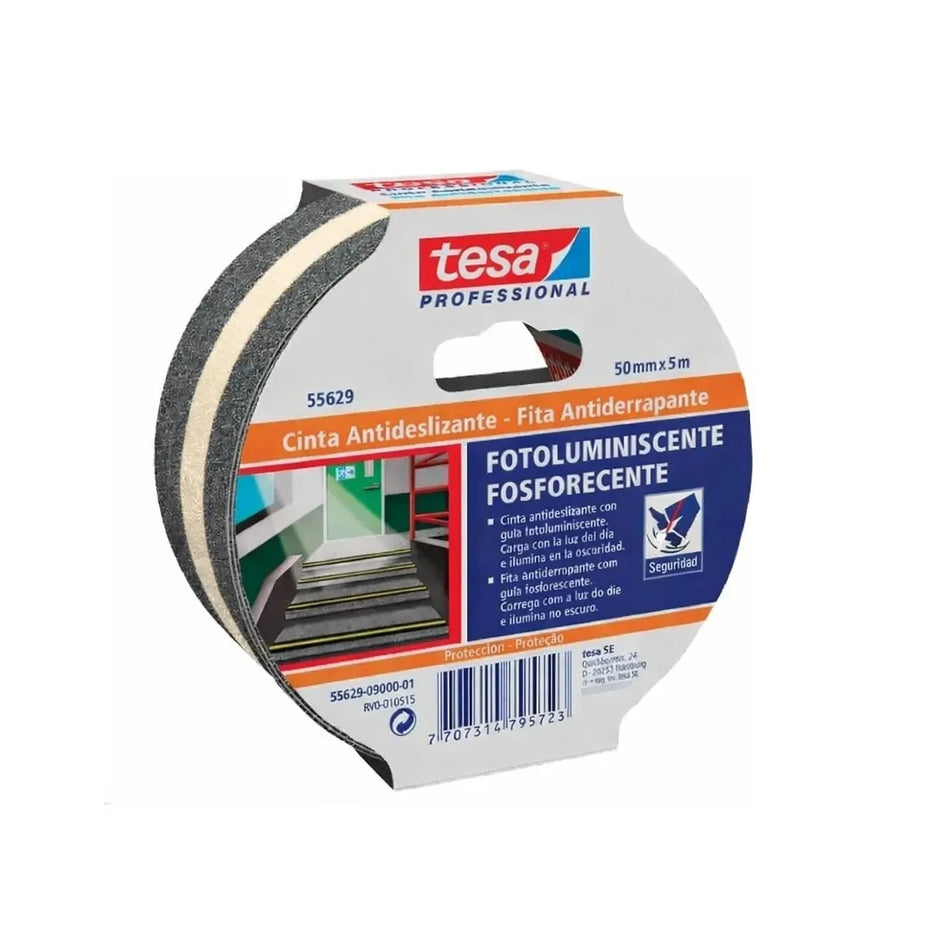 CINTA ANTIDESLIZANTE 50 MM X 5 MTS NEGRA C/GUIA FOTOLUM 55629 TESA