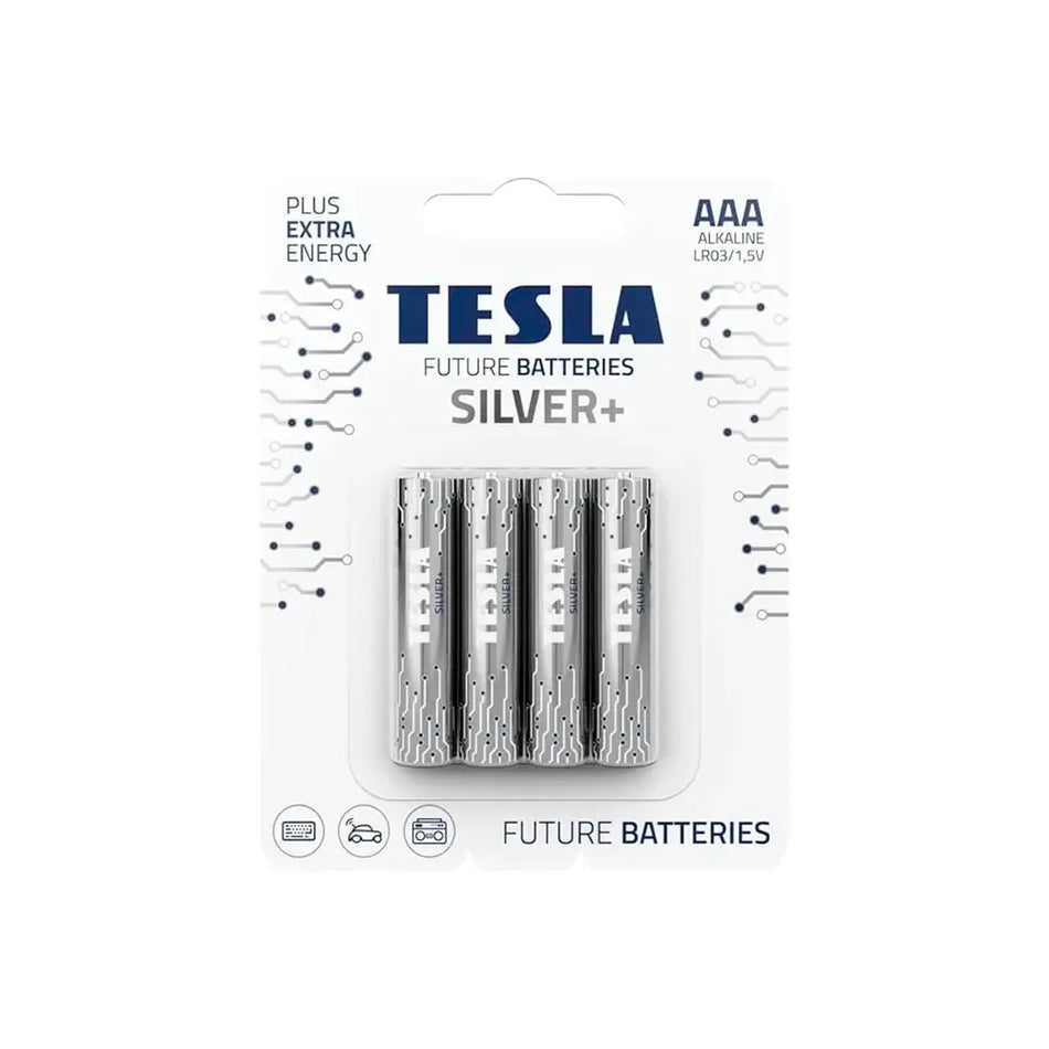 PILA ALCALINA TESLA SILVER AAA BLISTER 4 UNID