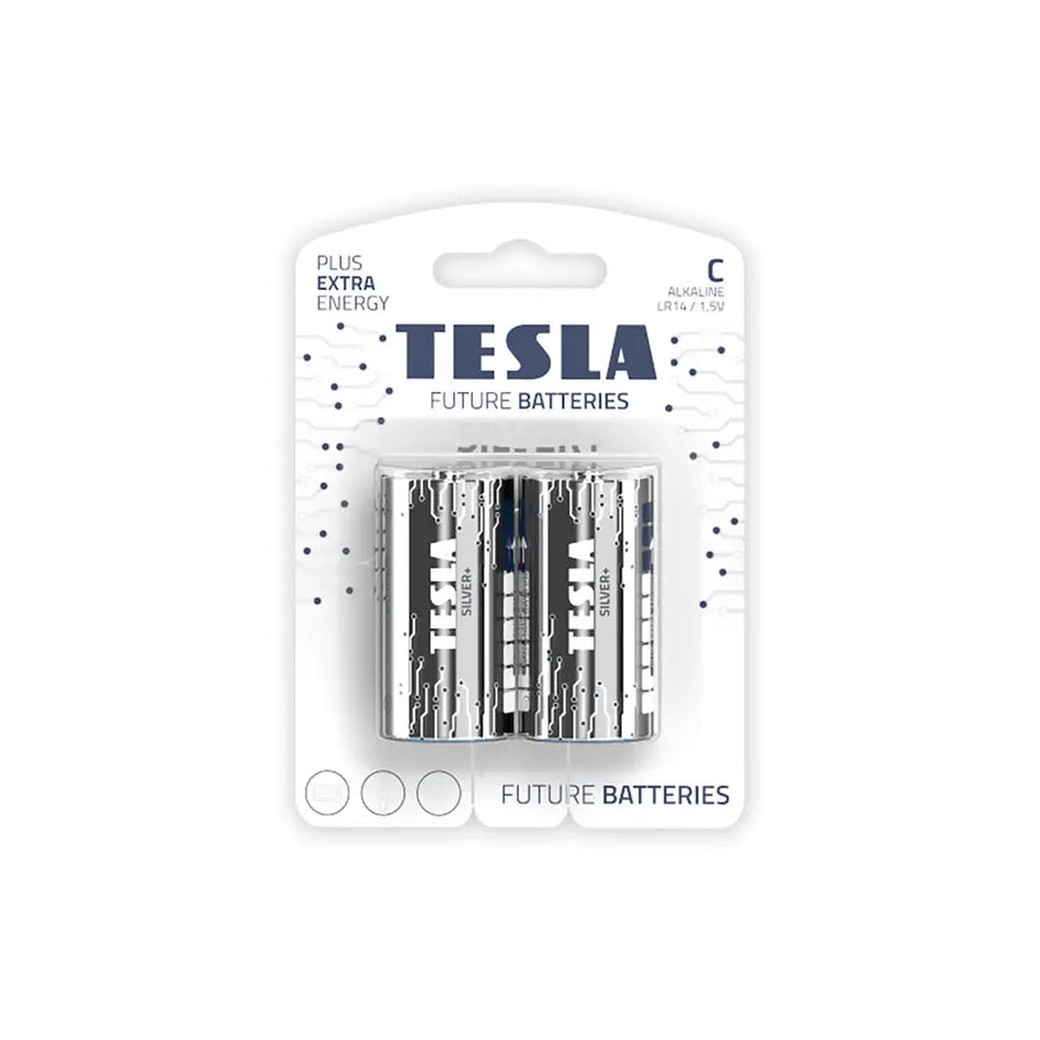PILA ALCALINA TESLA SILVER C BLISTER 2 UNID