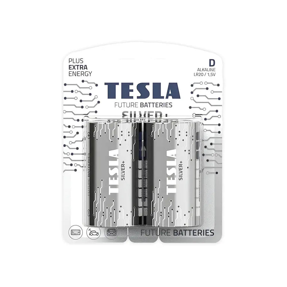 PILA ALCALINA TESLA SILVER D BLISTER 2 UNID