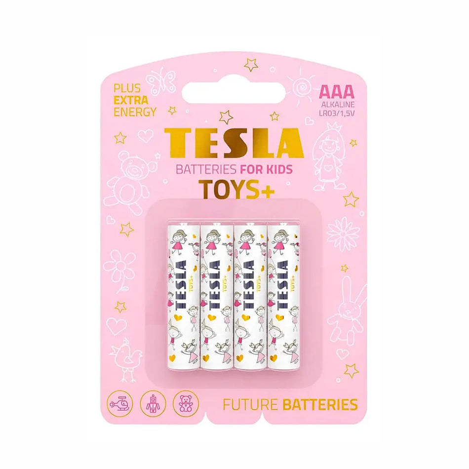 PILA ALCALINA TESLA NIÑA AAA BLISTER 4 UNID