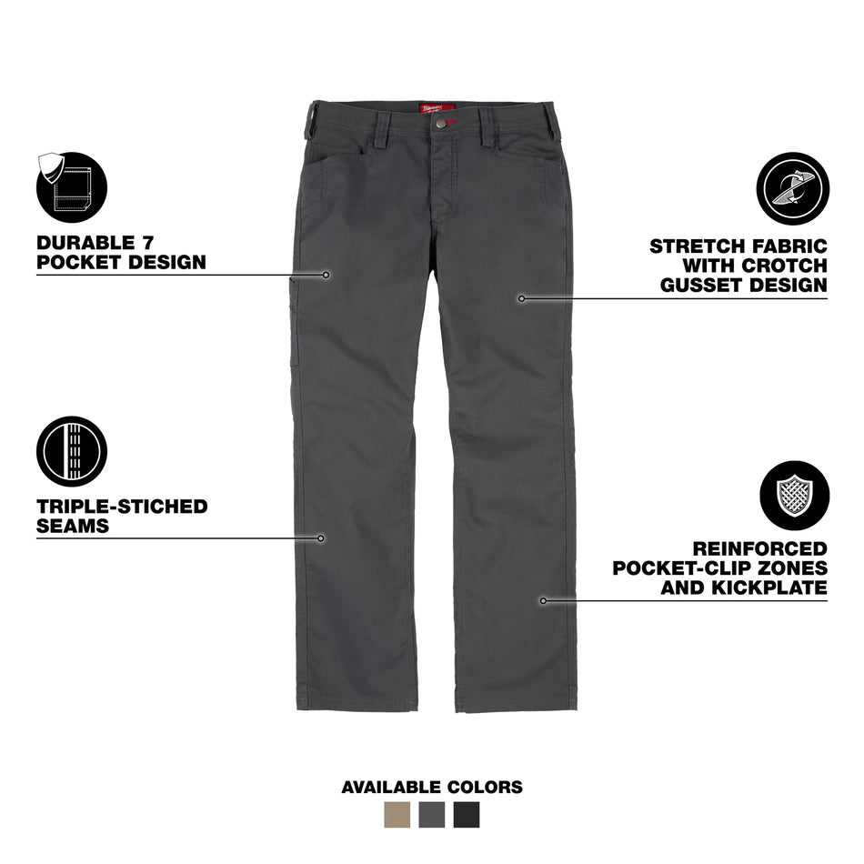 PANTALON CARGO TRABAJO GRIS 36X30 M6550G3630 MILW